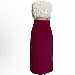 Zara High Waisted Fuchsia Long Skirt Small